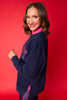 SSYS Merry Sweatshirt In Navy Tartan