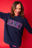 SSYS Merry Sweatshirt In Navy Tartan