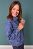 *PRE-ORDER ETA DEC* SSYS Gigi Scuba Mock Neck Cropped Pullover In Navy Gingham *FINAL SALE*