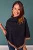 SSYS Lakelyn Poncho Sweater In Black