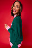 SSYS Joy Mock Neck Sweatshirt In Hunter with Pink Gingham