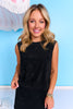 SSYS Terry Inset Stripe Sleeveless Top In Black