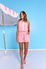 SSYS Terry Inset Sleeveless Button Front Top In Light Pink