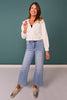 *PRE-ORDER ETA NOV* SSYS Lucy Lightweight Full Zip Scallop Collar In Ivory *FINAL SALE*