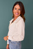 *PRE-ORDER ETA NOV* SSYS Lucy Lightweight Full Zip Scallop Collar In Ivory *FINAL SALE*