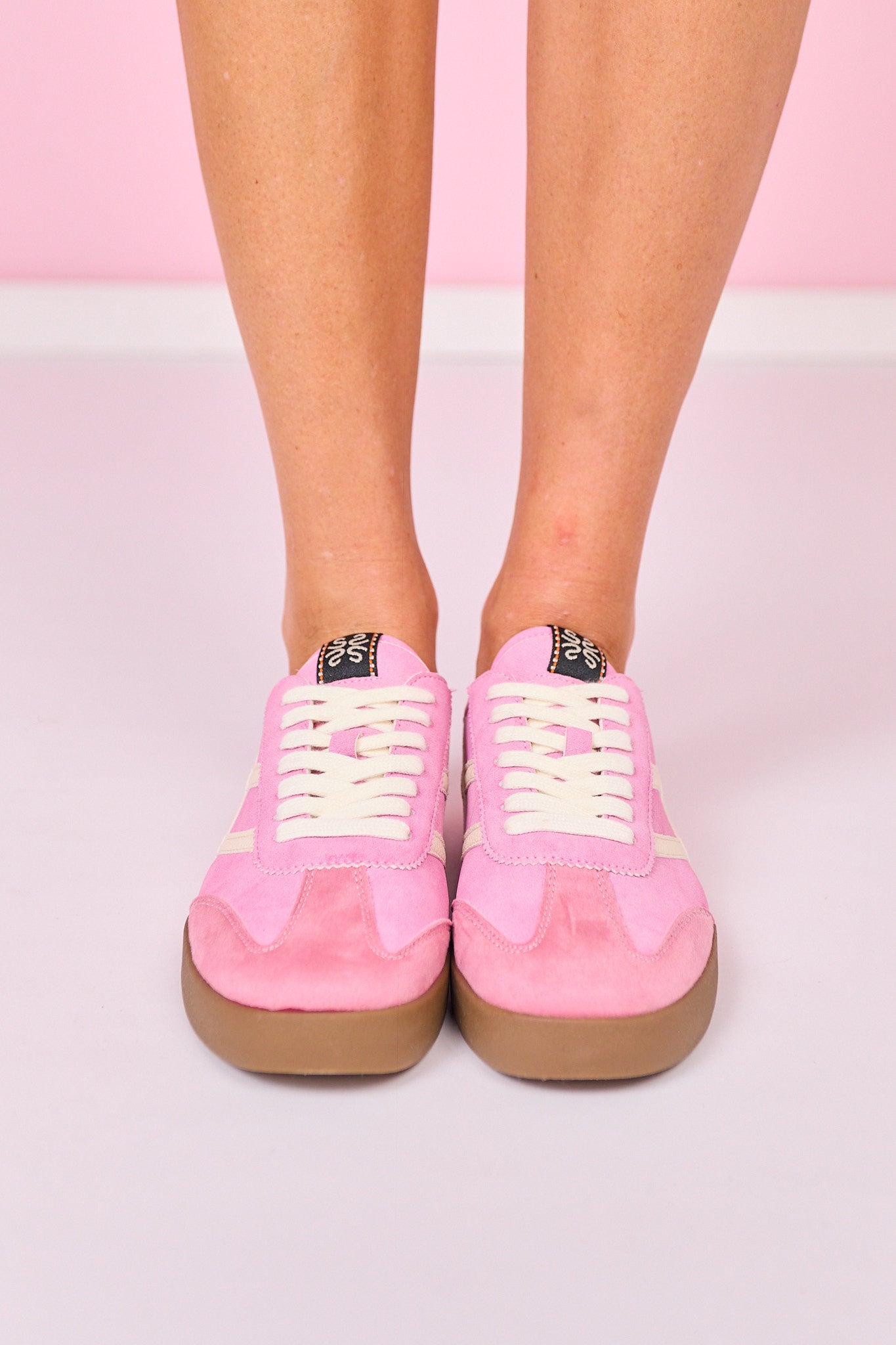 Shu Shop Pink Retro Striped Slip On Sneakers