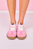 Shu Shop Pink Retro Striped Slip On Sneakers