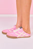 Shu Shop Pink Retro Striped Slip On Sneakers