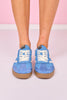 Shu Shop Blue Retro Striped Slip On Sneakers