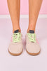 Vintage Havana Taupe and Neon Contrast Sneakers
