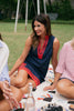 SSYS Celine Navy Red Poplin Sleeveless Dress