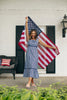 SSYS Kenna Bow Shoulder Strap Ruffle Bottom Maxi Dress in Navy Cane