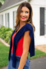 SSYS Polly Over The Shoulder Cable Knit Sweater In Navy