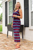 SSYS Gabby Crochet Square Neck Midi Skirt Set In Americana