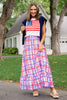 SSYS Daisy One Tier Satin Maxi Skirt In Heritage Plaid