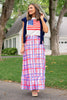 SSYS Daisy One Tier Satin Maxi Skirt In Heritage Plaid