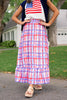 SSYS Daisy One Tier Satin Maxi Skirt In Heritage Plaid