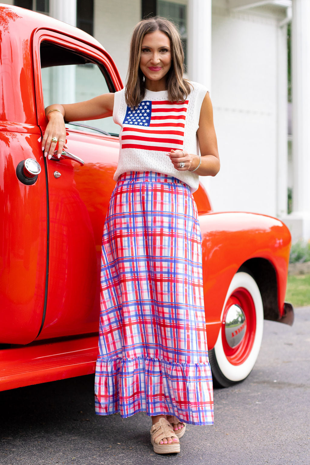 *ETA JUNE* SSYS Ivory American Flag Sleeveless Sweater