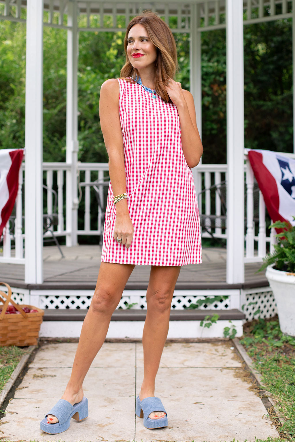 SSYS Bessie Red Gingham Shift Dress