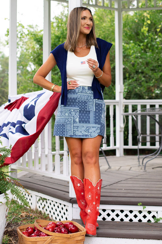 SSYS Dottie Bandana Skort In Navy