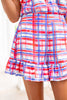 SSYS Montana Sleeveless Satin Ruffle Shorts Set In Heritage Plaid