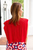 SSYS Polly Over The Shoulder Cable Knit Sweater In Red