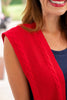 SSYS Polly Over The Shoulder Cable Knit Sweater In Red