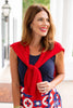 SSYS Polly Over The Shoulder Cable Knit Sweater In Red