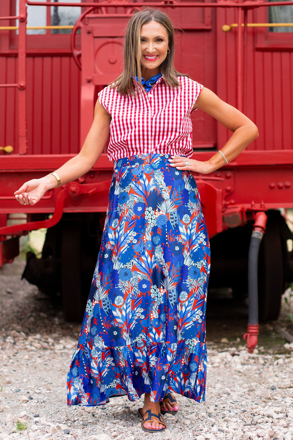 SSYS Daisy One Tier Satin Maxi Skirt In Liberty Bouquet