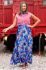 SSYS Daisy One Tier Satin Maxi Skirt In Liberty Bouquet