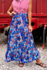 SSYS Daisy One Tier Satin Maxi Skirt In Liberty Bouquet