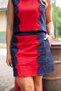 SSYS Fiona Scallop Colorblock Set In Navy and Red