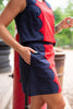 SSYS Fiona Scallop Colorblock Set In Navy and Red