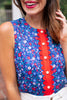 SSYS Sleeveless Everly Scallop Trim Top In Freedom Floral