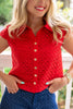 SSYS Lynda Lace Button Up Top In Red