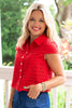 SSYS Lynda Lace Button Up Top In Red