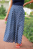 SSYS Cassidy Polka Dot Pleated Maxi Skirt In Navy