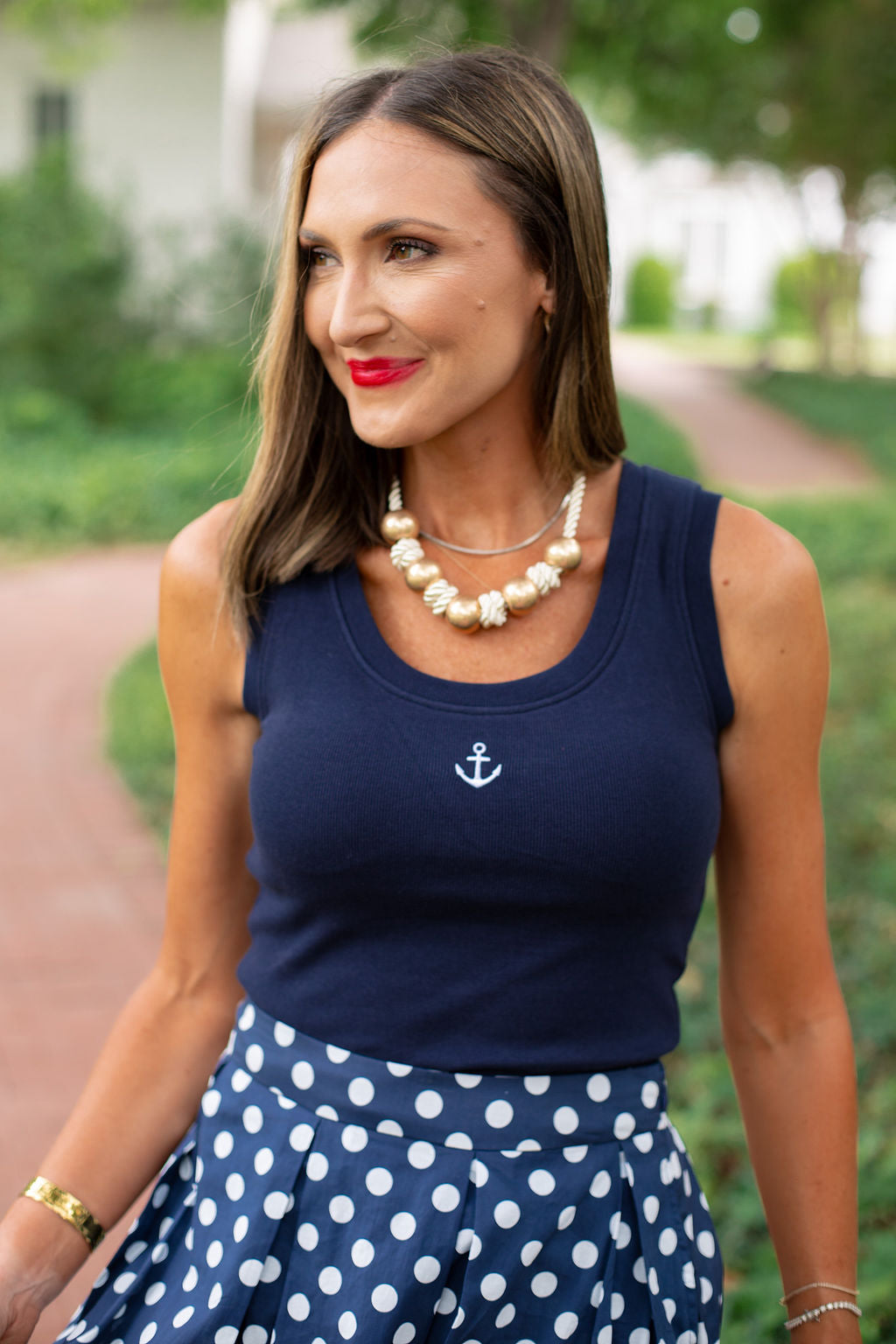 SSYS Cassidy Polka Dot Pleated Maxi Skirt In Navy