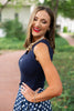 SSYS Signature U Line Built In Bra Tank Top In Navy with Anchor Embellishment