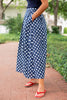 SSYS Cassidy Polka Dot Pleated Maxi Skirt In Navy