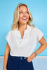 SSYS Erica Everyday Poplin Top In White