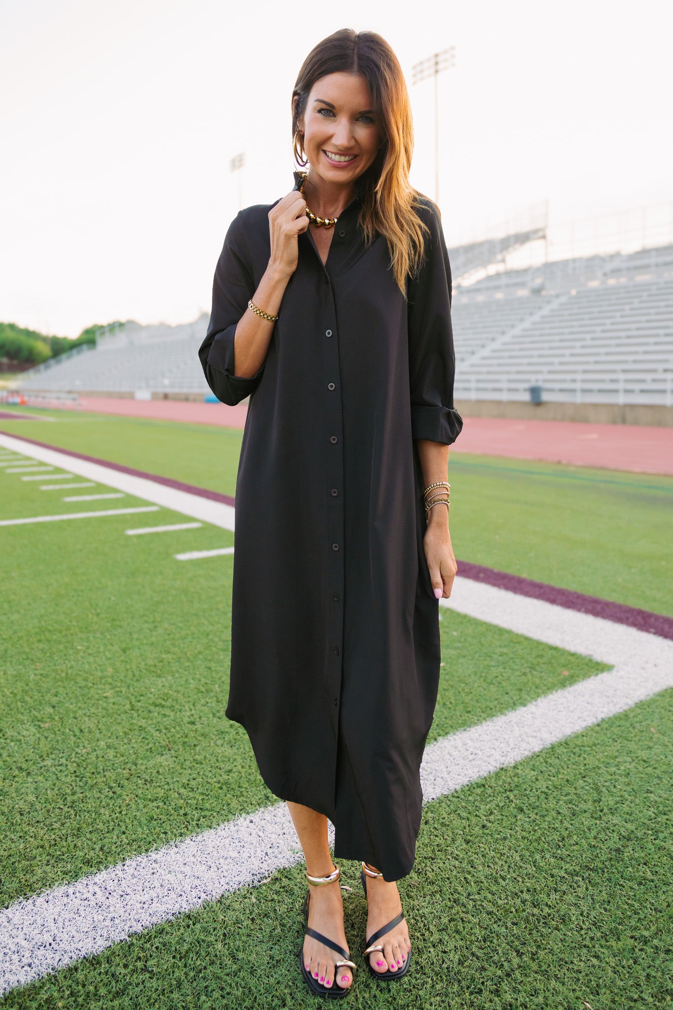 SSYS Saylor Preppy Shirt Dress In Black
