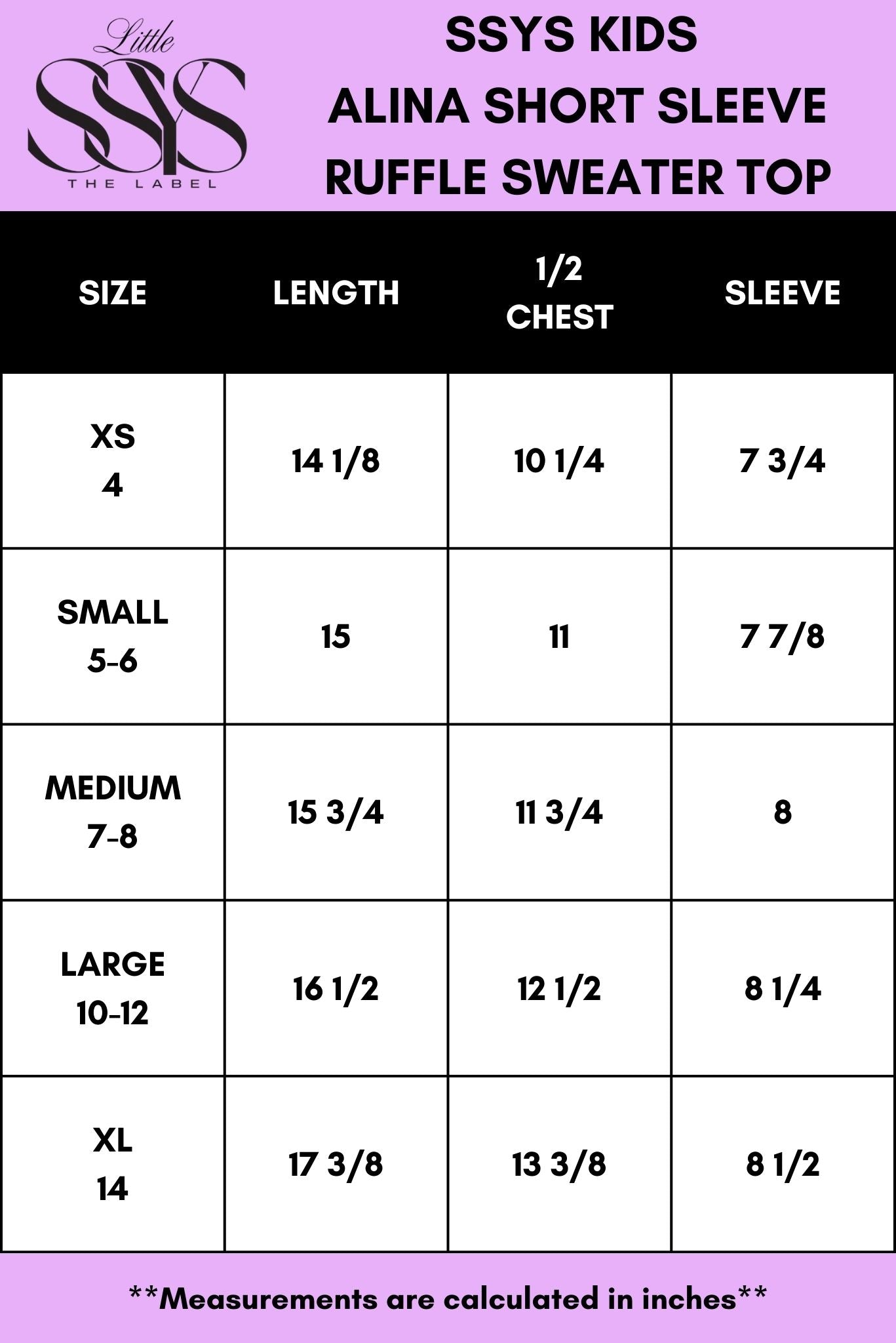 SSYS Kids Alina Short Sleeve Ruffle Sweater Top In Ivory