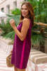 SSYS Juniper Ponte Inset Contrast Dress In Purple