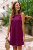 SSYS Juniper Ponte Inset Contrast Dress In Purple