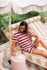 SSYS Junie Chevron Knit Shorts Set In Rose Dusk