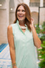SSYS Saylor Sleeveless Preppy Shirt Dress In Seafoam
