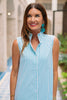 SSYS Saylor Sleeveless Preppy Shirt Dress In Teal