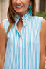 SSYS Saylor Sleeveless Preppy Shirt Dress In Teal