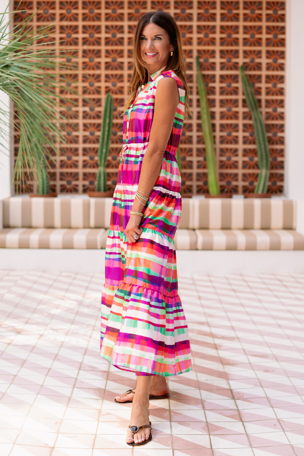 SSYS Rowe Dress In Mayday Stripes